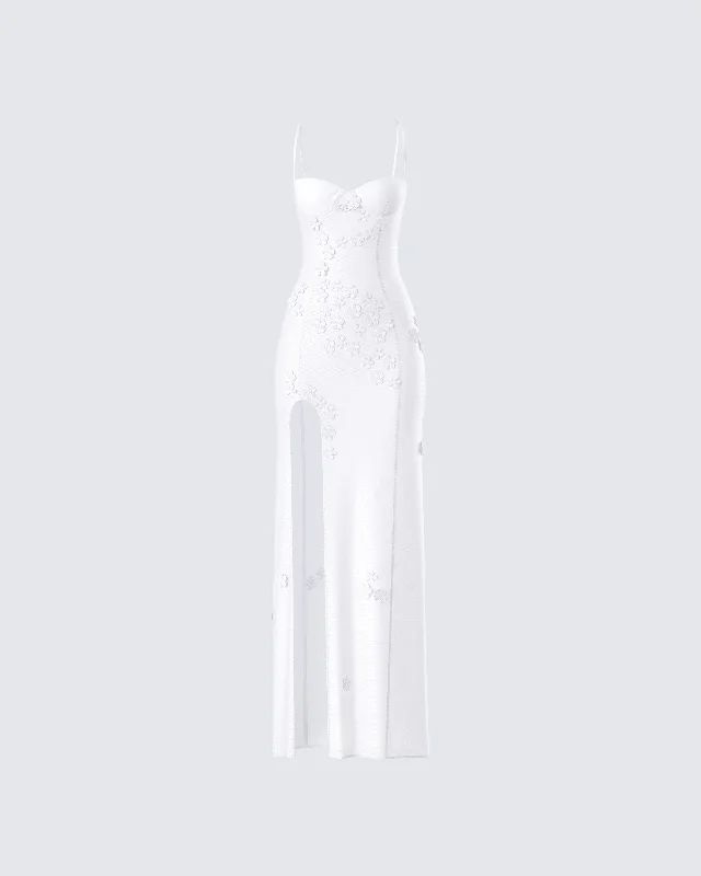 Weekend Bargain Deals Myla White Floral Mesh Maxi Dress