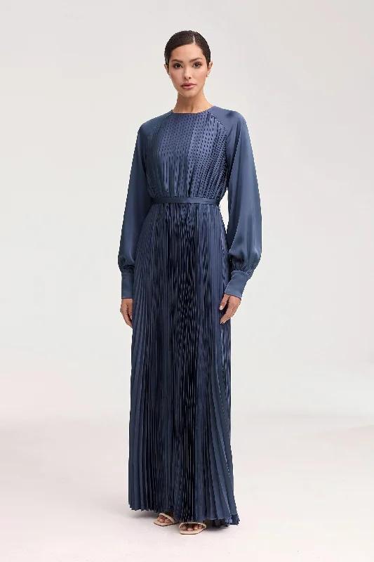 Clearance Event Nadira Satin Pleated Maxi Dress - Dusk
