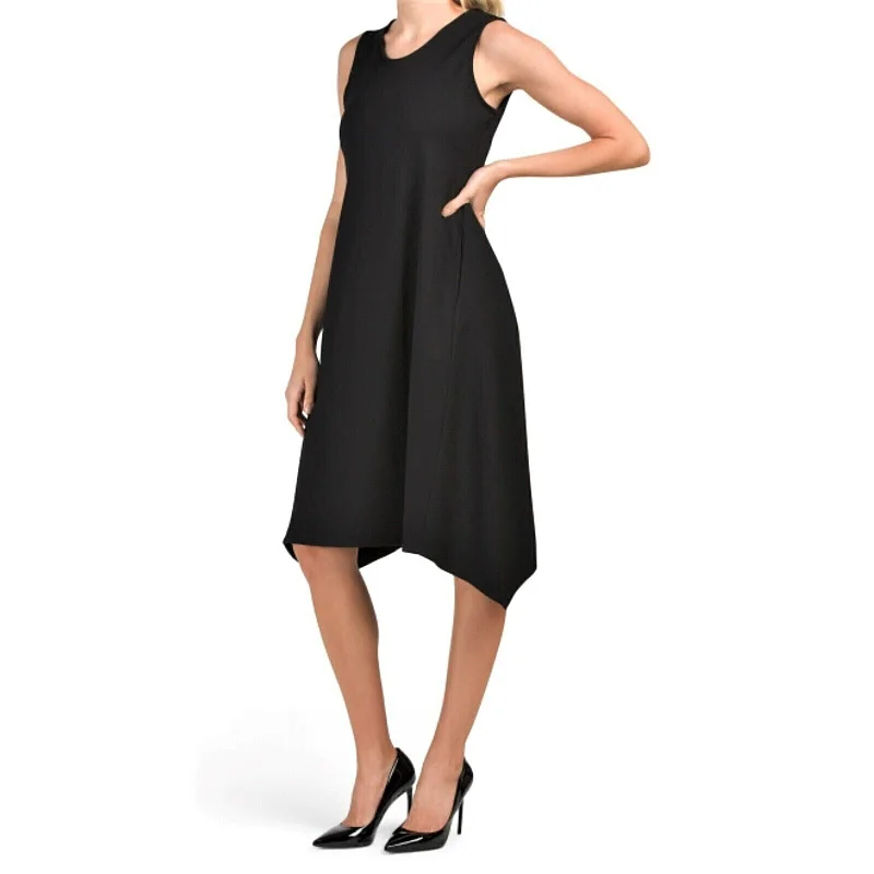 Weekend Discount Extravaganza ANNE KLEIN Soft Stretch Solid Serenity Sharkbite Hem Tank Midi Dress
