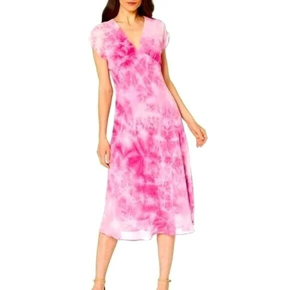 Weekend Markdowns Galore SAGE Kimono Tie Dye Print Flowy Summer Midi Dress