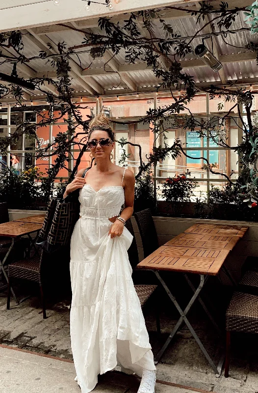 Weekend Big Sale Paola White Boho Maxi Dress