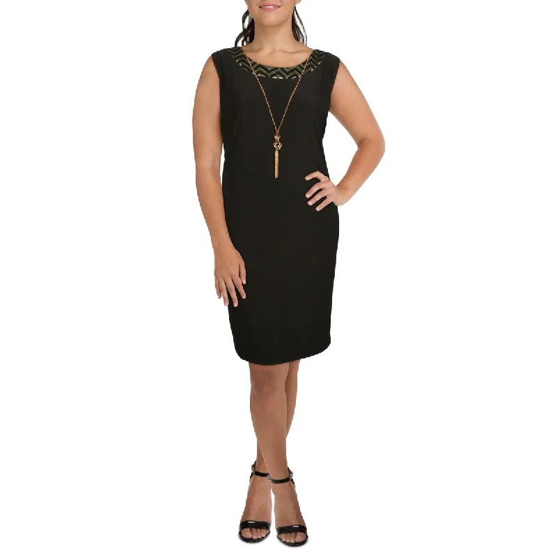 Exclusive Offer R&M Richards Womens Plus Jersey Metallic Sheath Dress