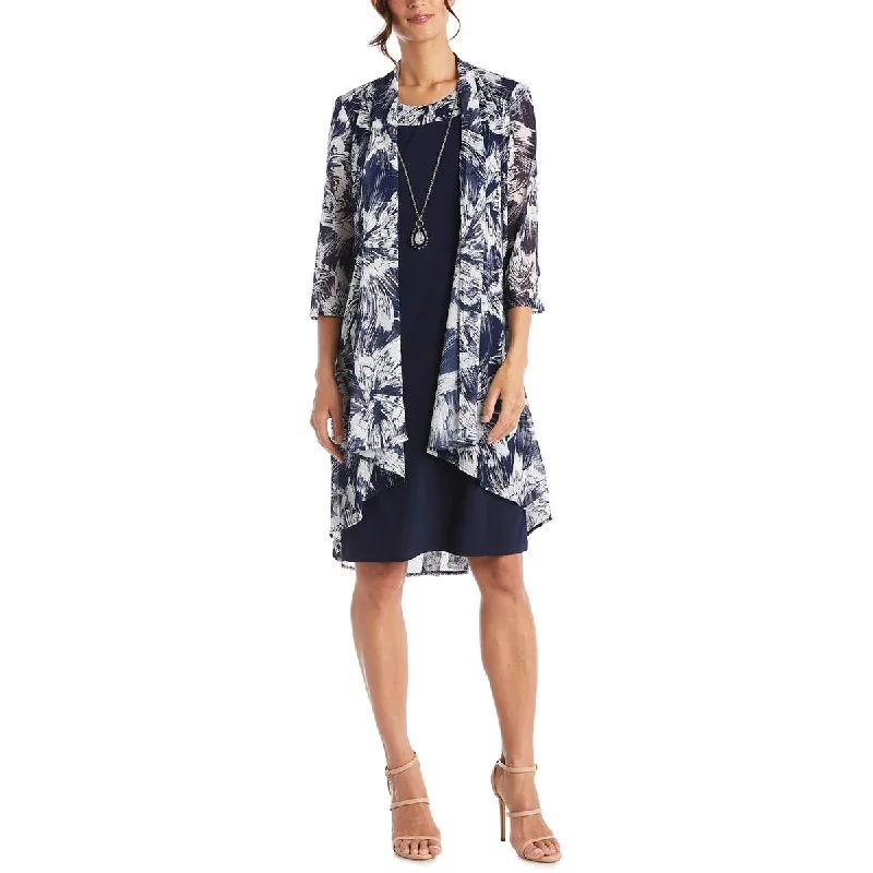 Weekend Special Bargains R&M Richards Womens Textured Midi Two Piece Dress