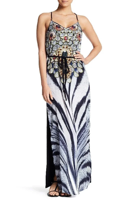 Weekend Exclusive Offers Printed T Back Maxi Dress with Front Pockets