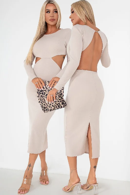 Price Slash Rachida Stone Cut Out Midi Dress