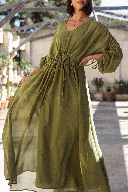 Weekend Super Sale Frenzy Ramona Long Sleeve Maxi Dress - Sage
