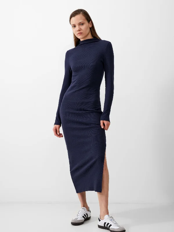 Big Offers Rassia Long Sleeve Mock Dress Midi Dress