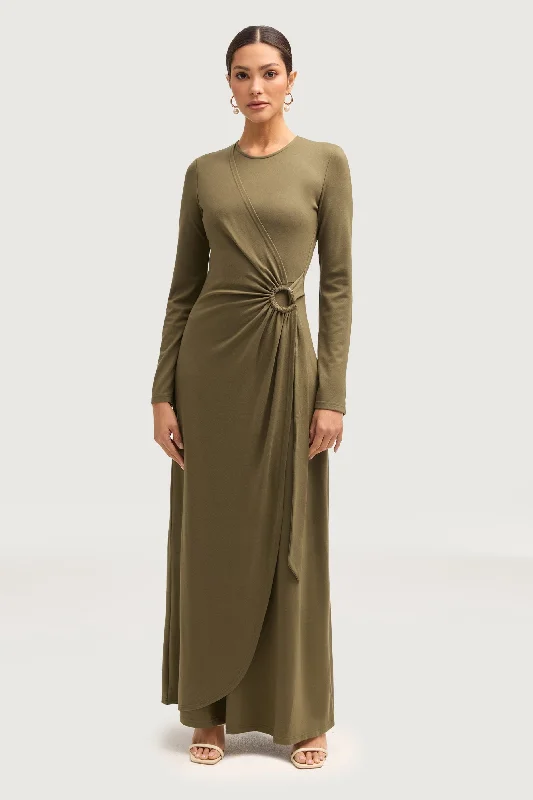 Exclusive Deals Reema Wrap Maxi Dress - Olive