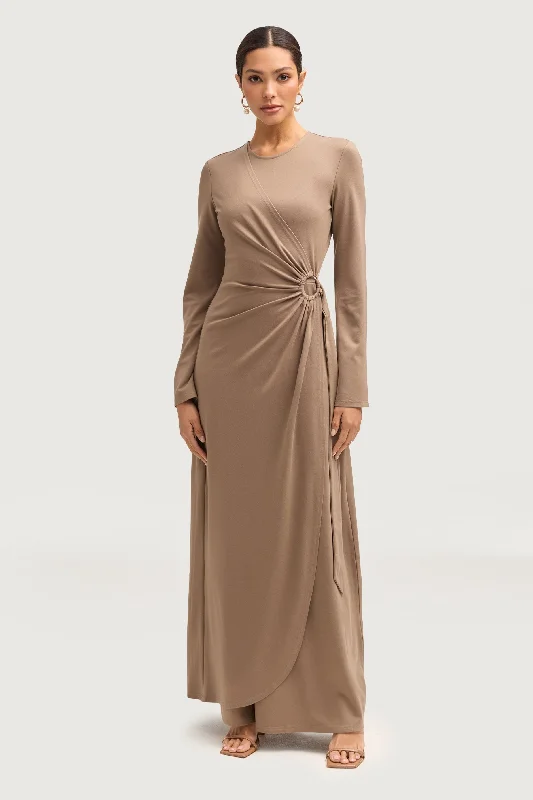 Flash Offer Reema Wrap Maxi Dress - Taupe
