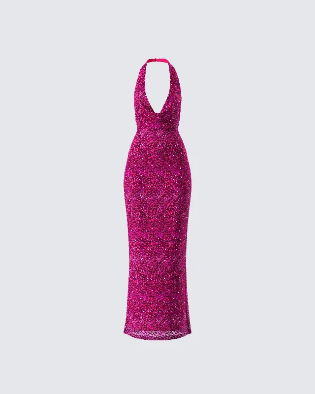 Weekend Flash Savings Sabine Purple Sequin Maxi Dress