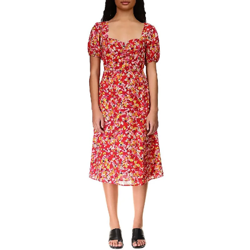 Weekend Closeout Deals Sanctuary Womens Floral Puff Sleeve Midi Dress