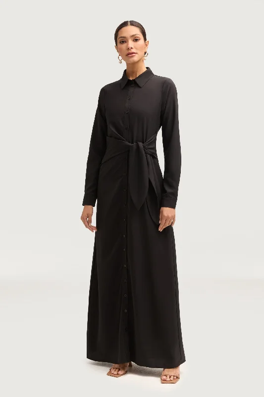 Weekend Offers and Savings Sandra Side Tie Maxi Dress - Black