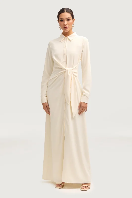 Weekend Best Price Deals Sandra Side Tie Maxi Dress - Off White