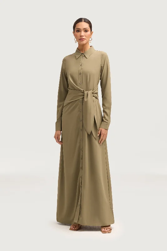 Weekend Flash Markdown Sandra Side Tie Maxi Dress - Za'atar