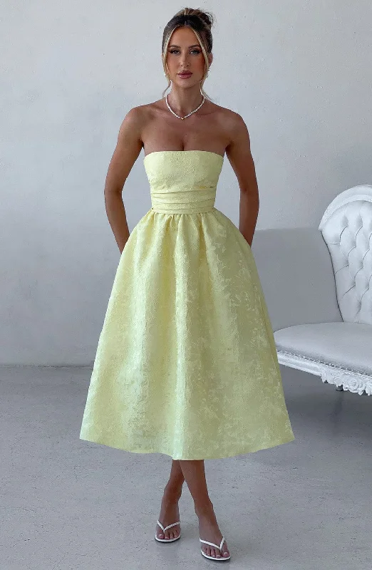 Instant Savings Saoirse Midi Dress - Lemon