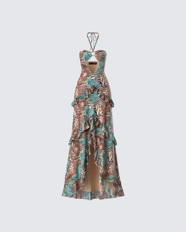 Weekend Exclusive Discounts Saphira Animal Print Maxi Dress