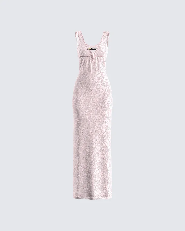 Exclusive Deals Scarlett Pink Lace Maxi Dress