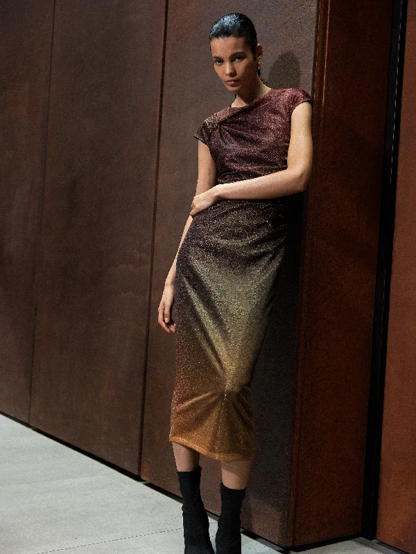 Only for You Sela Lurex Midi Dress