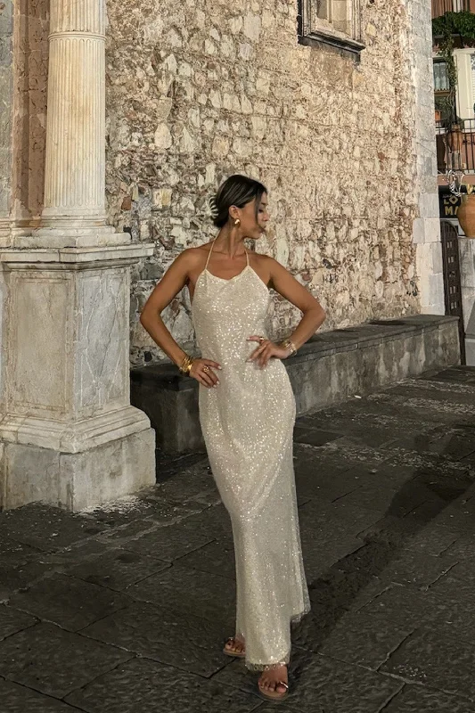 Weekend Exclusive Offers You’ll Love Serafino Gold Embellished Maxi Dress