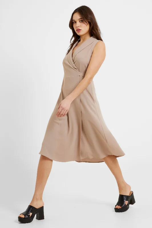 Weekend Steals Await Shawl Sleeveless Midi Dress