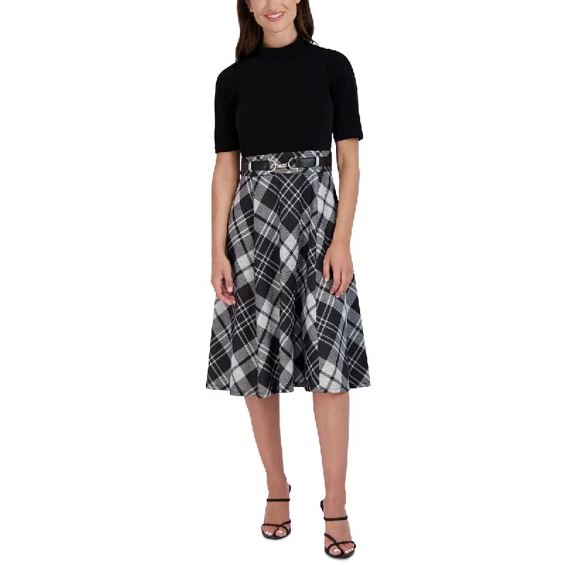 Weekend Shopping Highlights Signature By Robbie Bee Womens Mixed Media  Midi Dress