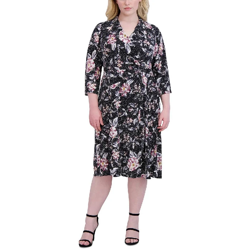 Deal of the Week Signature By Robbie Bee Womens Plus Jersey Knee Wrap Dress