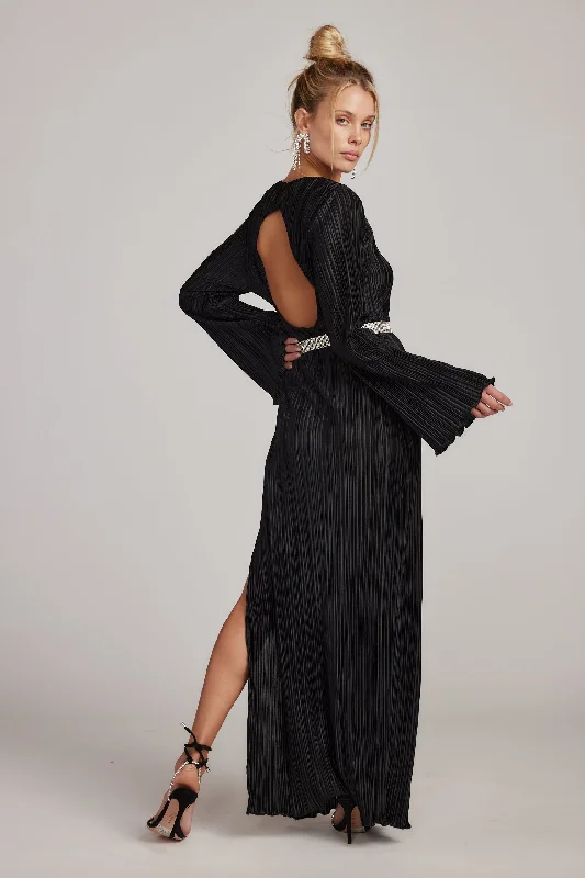 Weekend Hot Prices Tate Black Plisse Maxi Dress