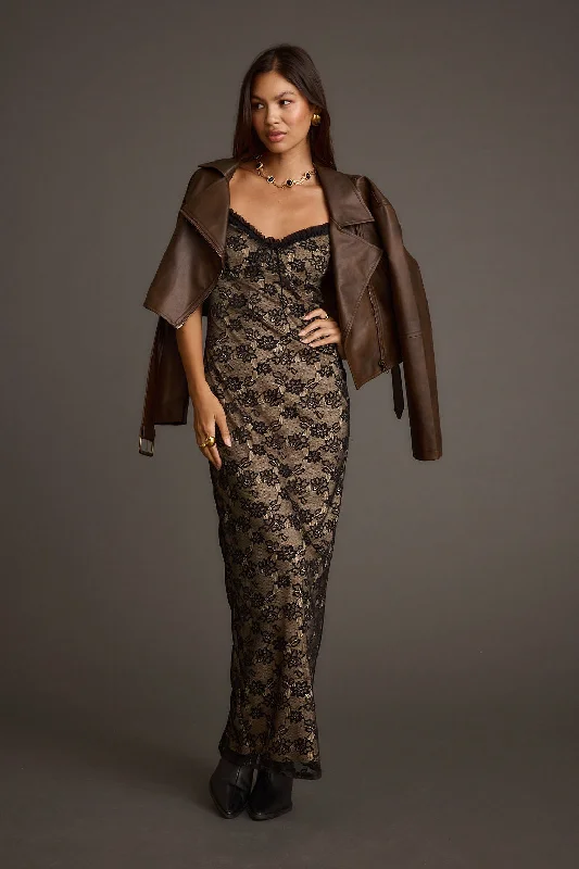 Weekend Price Breaks Temptation Black Lace Maxi Dress