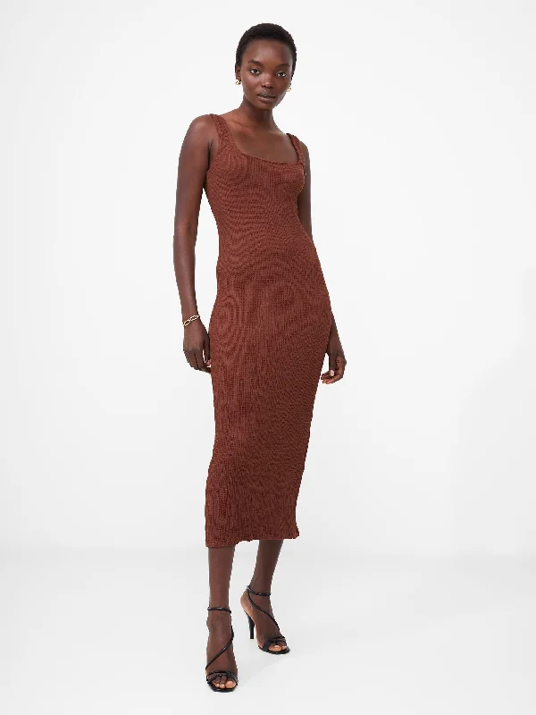 Shop More, Save More Textured Square Neck Midi Dress