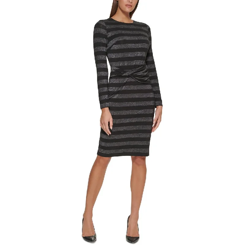 Limited Time Bargain Tommy Hilfiger Womens Twist Front Midi Sheath Dress