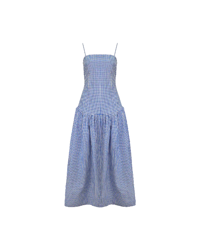 Weekend Mega Sale Event TRULLI MAXI DRESS COBALT GINGHAM
