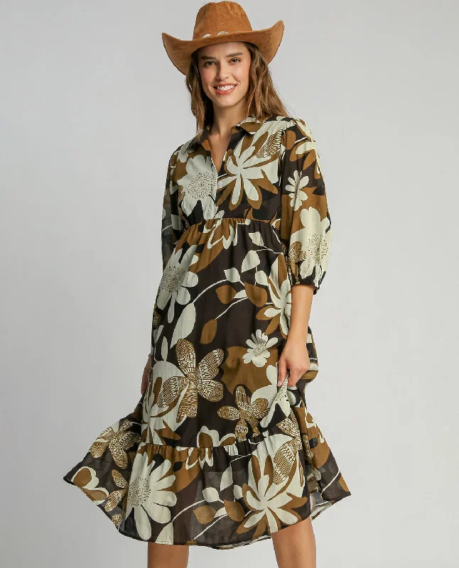Weekend Best Buys Tiered Floral Print Dress