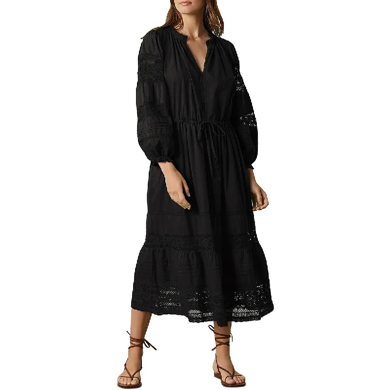 Hot Sale Items VELVET BY GRAHAM & SPENCER Womens Cotton Crochet Trim Midi Dress