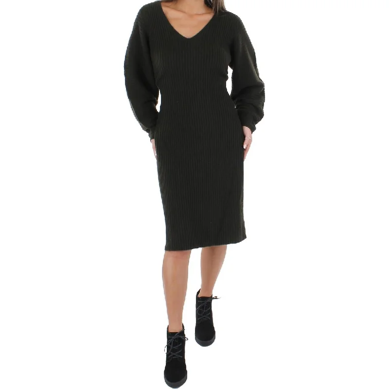 Limited Time Only Vince Womens Fitted Wool Midi Sweaterdress
