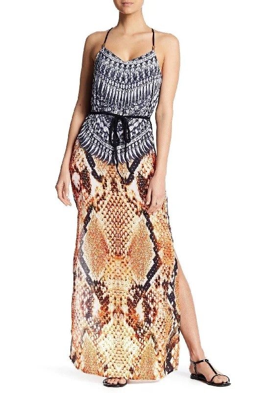 Weekend Discount Blast Women's Fashion Printed T Back Maxi Dress with Front Pockets I Lounge Wear Dresses