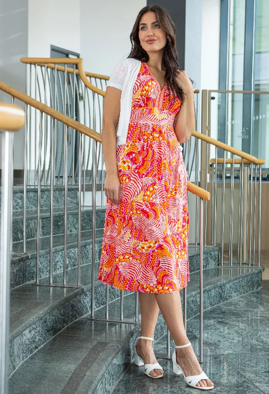 Weekend Super Sale Alert Abstract Print Midi Dress