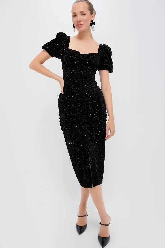 Weekend Shopping Madness Black Felina Midi Dress