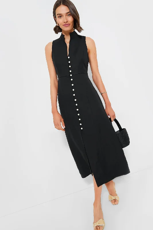 Super Price Slash Black Leighton Midi Dress