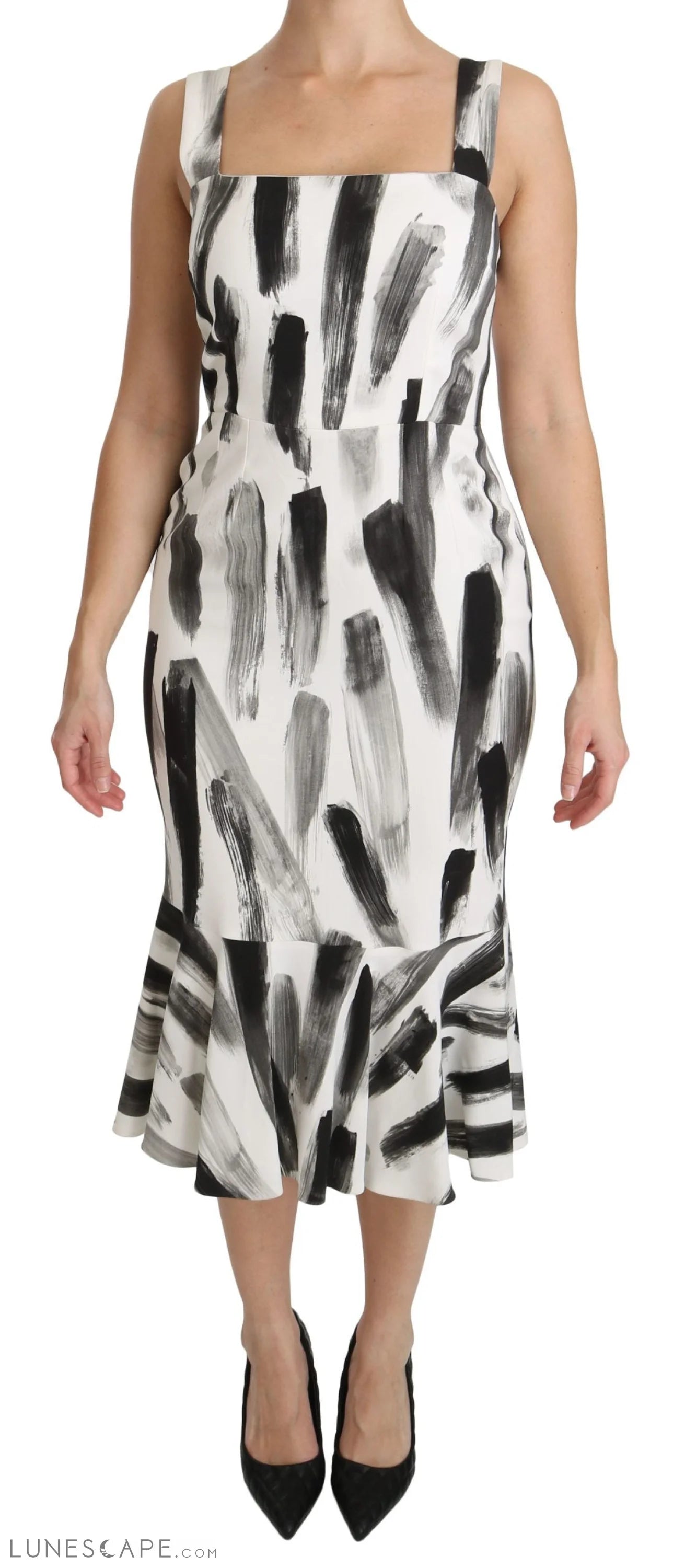 Exclusive Savings Dolce & Gabbana Chic Monochrome Sheath Midi Dress