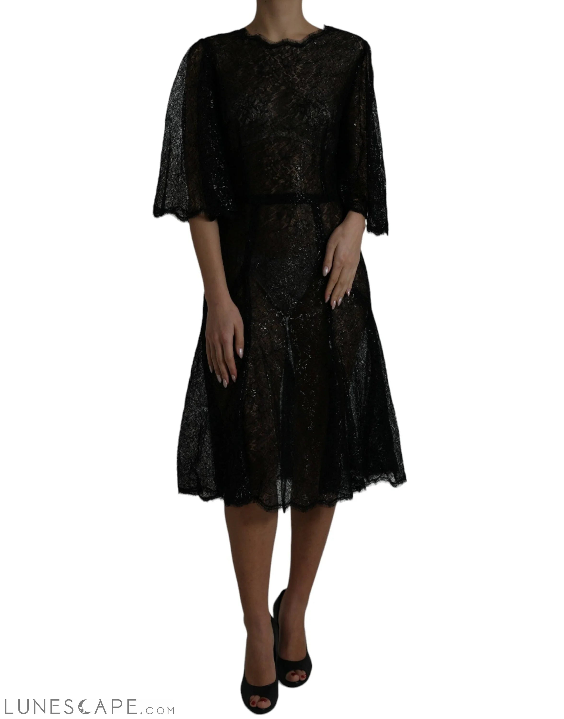 Mega Sale Dolce & Gabbana Elegant Floral Lace Midi Dress