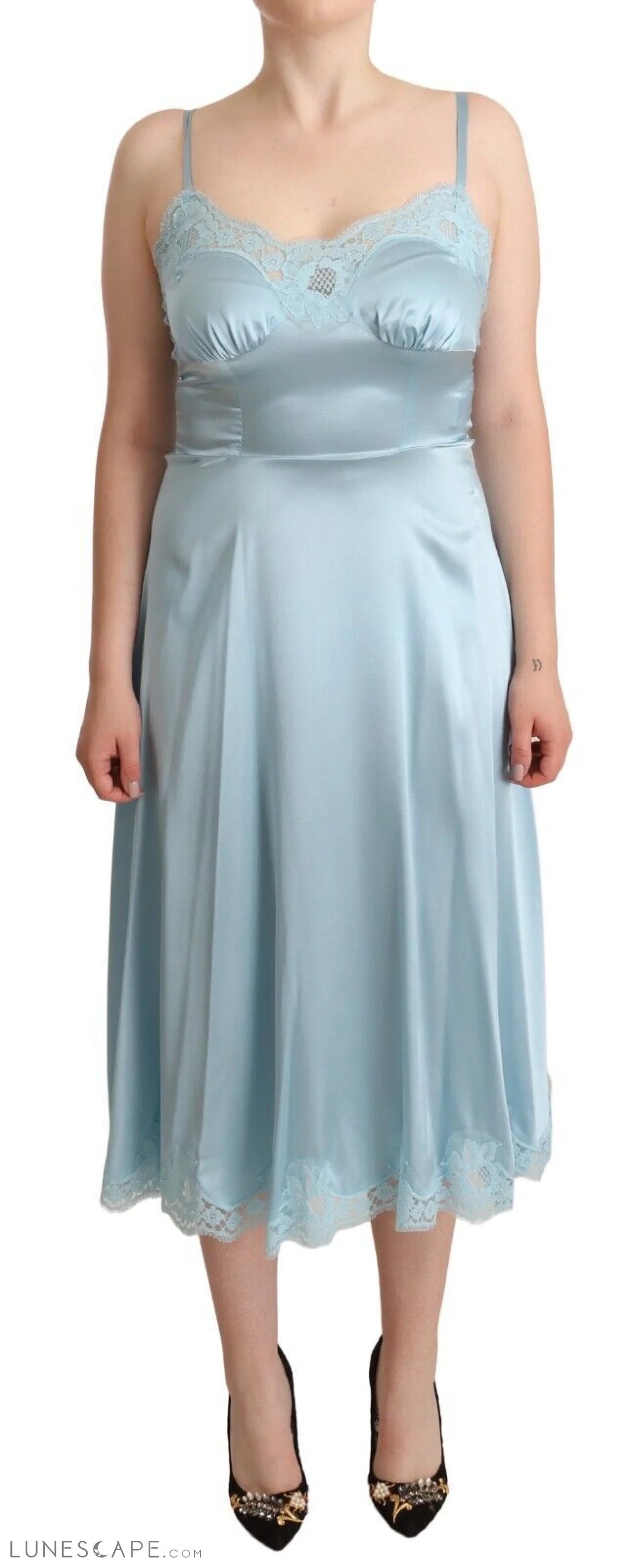Weekend Shop Now Dolce & Gabbana Elegant Lace Trim A-Line Midi Dress