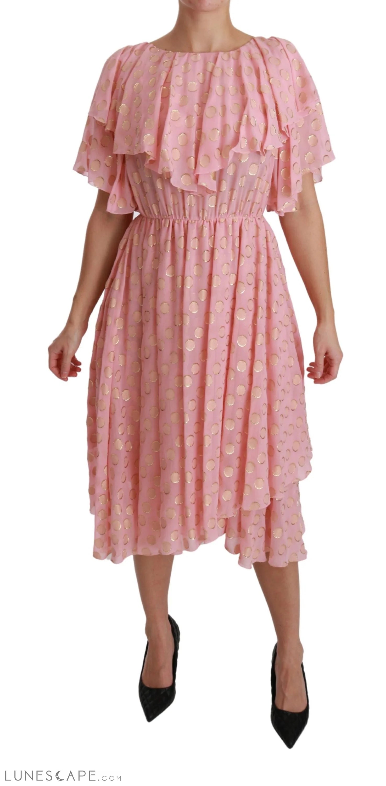 Price Slash Dolce & Gabbana Elegant Pleated Midi A-Line Dress