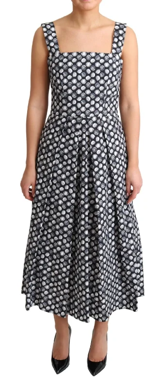 Weekend Exclusive Bargains Dolce & Gabbana Elegant Sleeveless Geometric Midi A-Line Dress