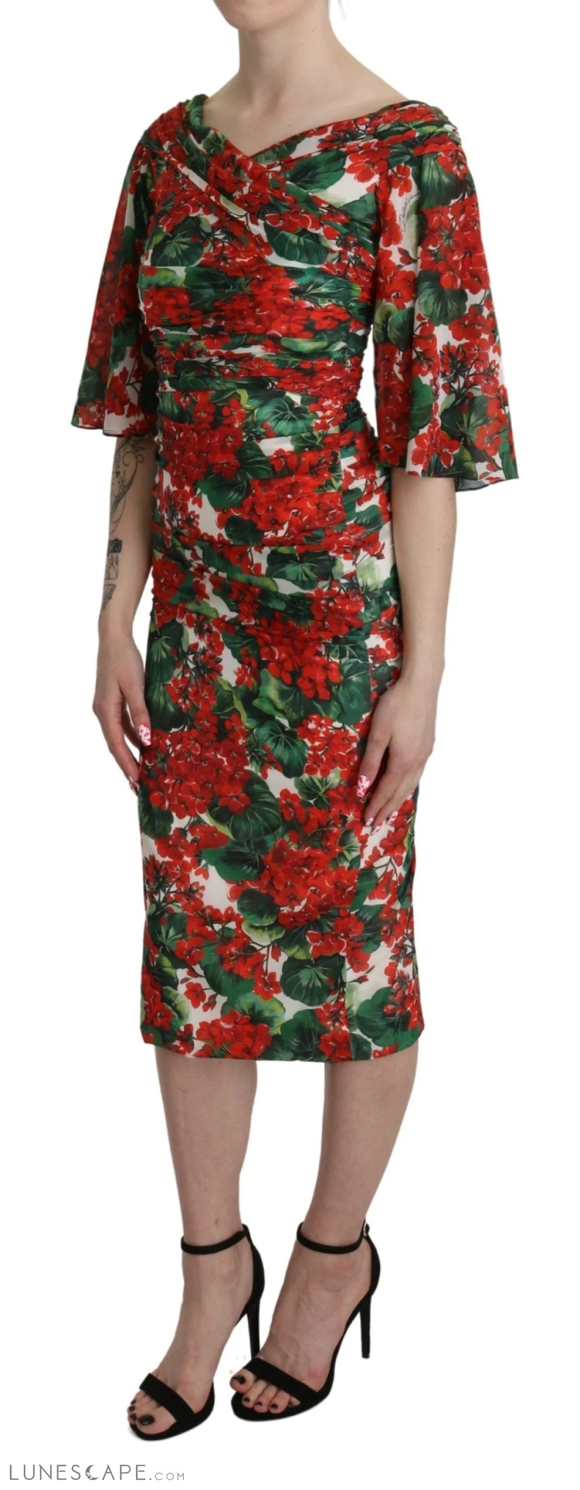 Massive Discounts Dolce & Gabbana Enchanting Floral Midi Sheath Dress