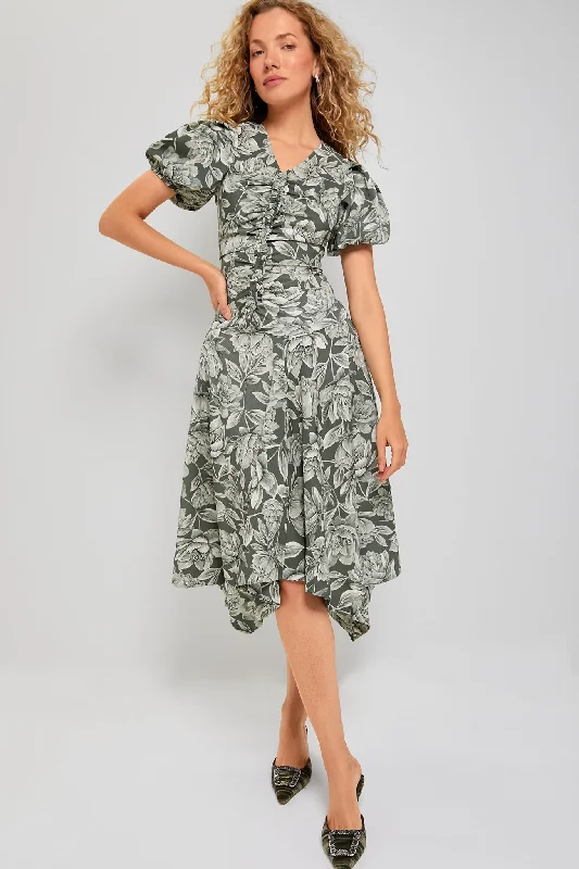 Exclusive Savings Green Multi Midi Dress