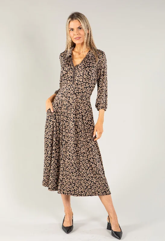 Weekend Markdown Madness Iris Print Midi Dress