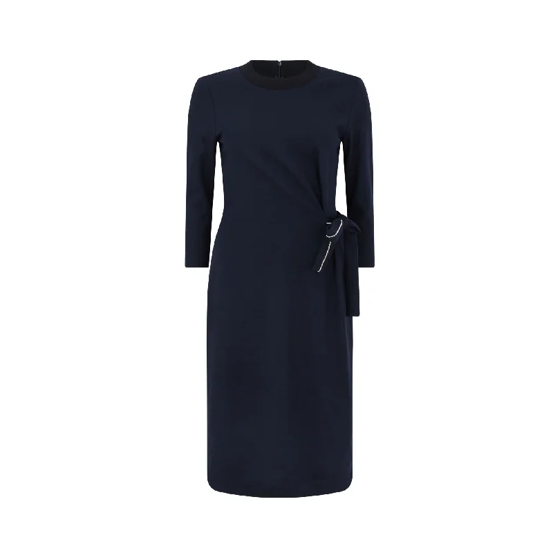 Super Low Prices Jersey Belted Wool Cotton Midi Dress