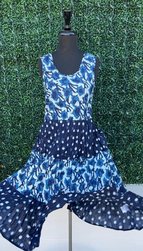 Unbeatable Offer JOY Blue Mix Midi Dress