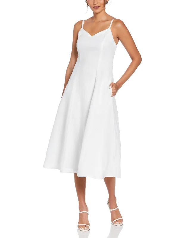 Weekend Bargain Blast Linen Thin Strap Midi Dress