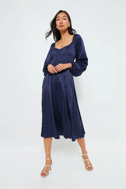 Weekend Shopping Highlights Navy Nala Midi Dress